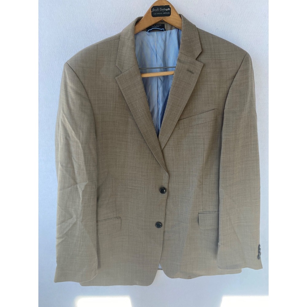 Classic Designer Tommy Hilfiger Blazer Sports Jacket 100% Wool Tan‎ 40R Mens